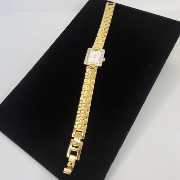 Atria Diamond ladies gold tone watch AS IS  needs battery - Picture 2 of 7